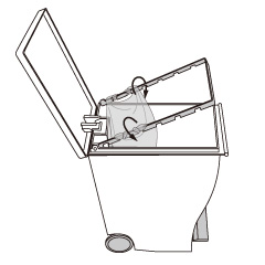 kcudゴミ袋の取り付け方(レジ袋の場合）